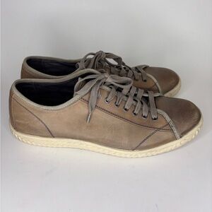 John Varvatos Star USA Leather Hattan Lace-Up Casual Shoes Brown Mens Size 10.5M